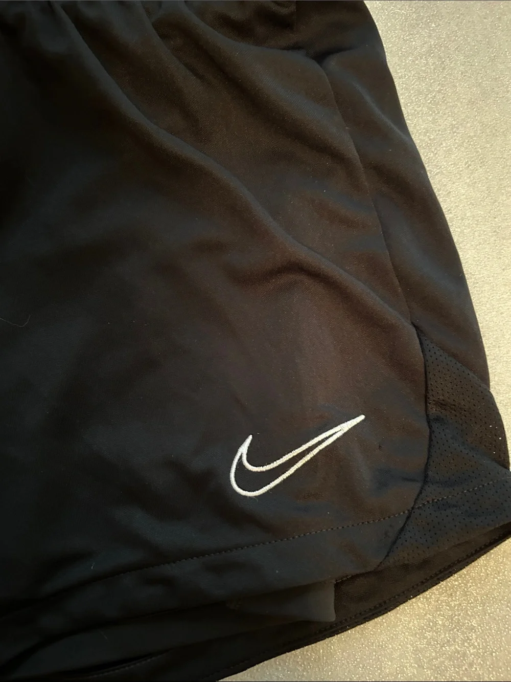 Nike Women’s Black Athletic Running Shorts with White Swoosh